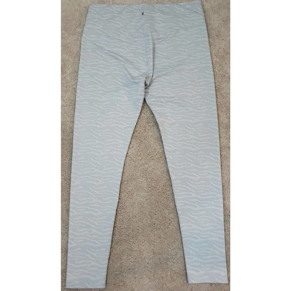 Kyodan ~Woman Sz TG/XL~ Light Gray Striped Print Yoga Active Capri Leggings NWOT - Picture 5 of 12